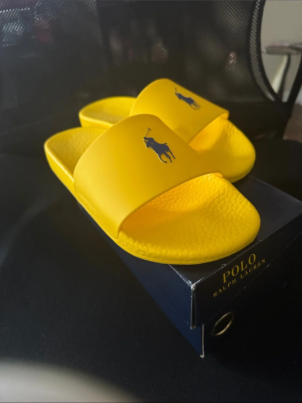 Mens Polo Ralph Lauren Yellow Polo Slide